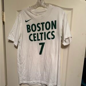 Boston Celtics Jaylen Brown #7 White Mens Nike City Edition T-Shirt Size Medium